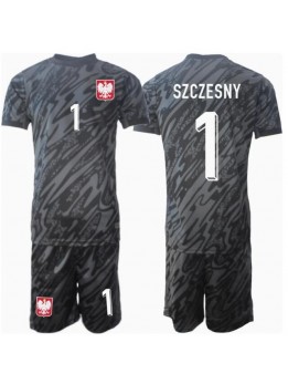 Polen Wojciech Szczesny #1 Målvakt Replika Borta Kläder Barn EM 2024 Kortärmad (+ byxor)